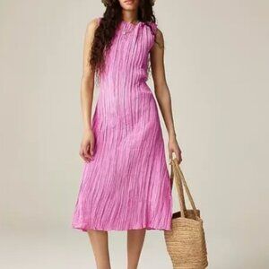 J. Crew Pink Crinkle High Neck Sheath Dress. Size 6 NWT